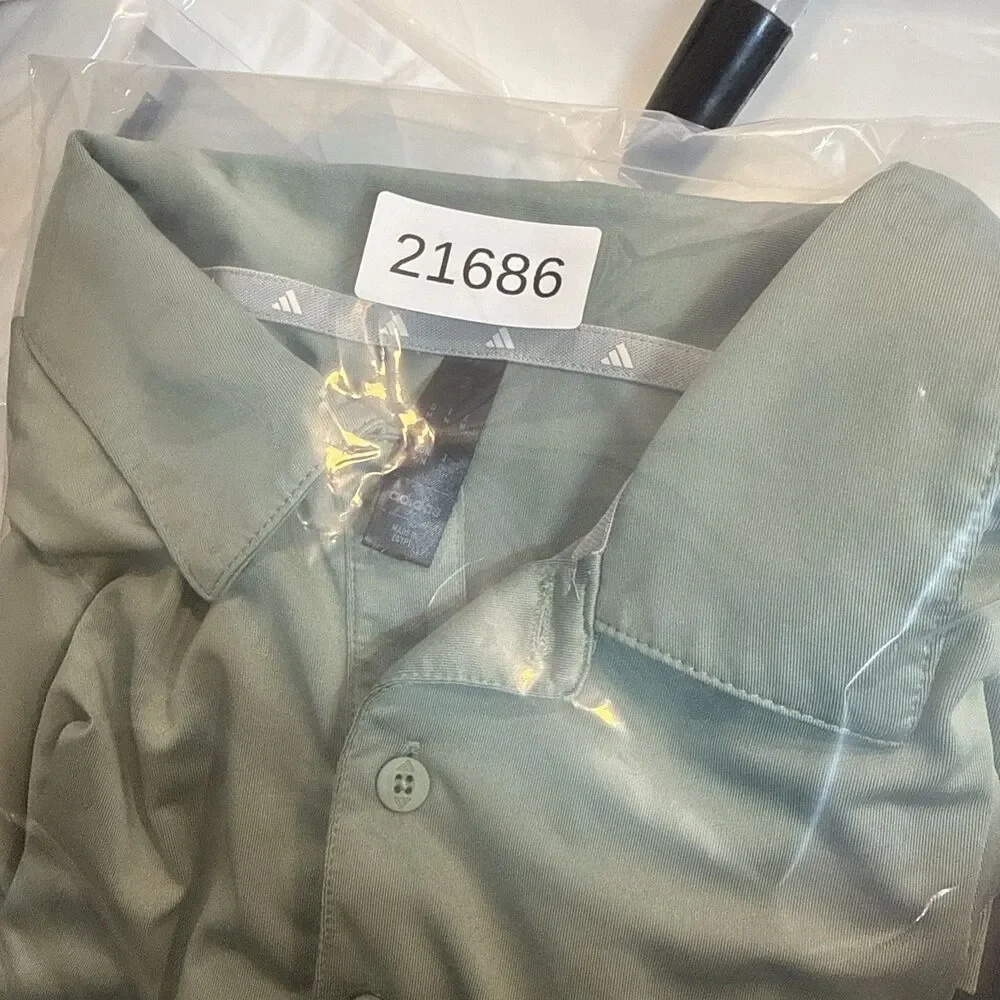adidas Primegreen Polo Shirt Men's M Olive Green Polyester Golf HT1242 Used